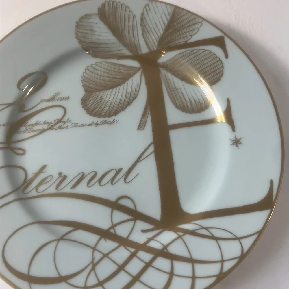 Williams-Sonoma Eternal Script Dessert Plate - Circa 2000 - Made in Japan - 7.5